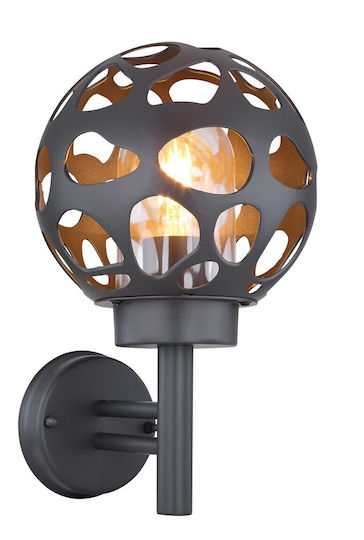 Globo Lighting Wall-Mounted Outdoor Lantern E27 IP44 20x32.7εκ.