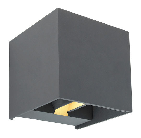 Globo Lighting Wall-Mounted Outdoor Spot Light LED IP54 3W with Warm White Light Double Beam 10x10εκ.