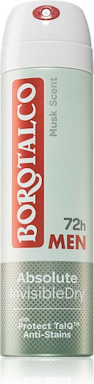 Borotalco Men Absolute Invisible Dry Musk Scent Αποσμητικό 72h σε Spray 150ml