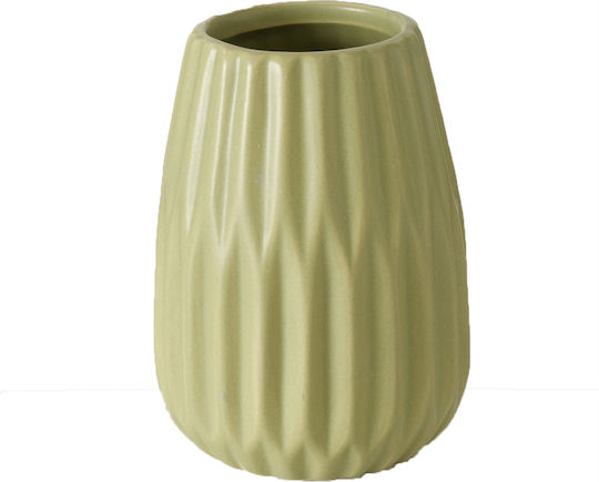 PanOikos Decorative Vase Green 8x8x14cm