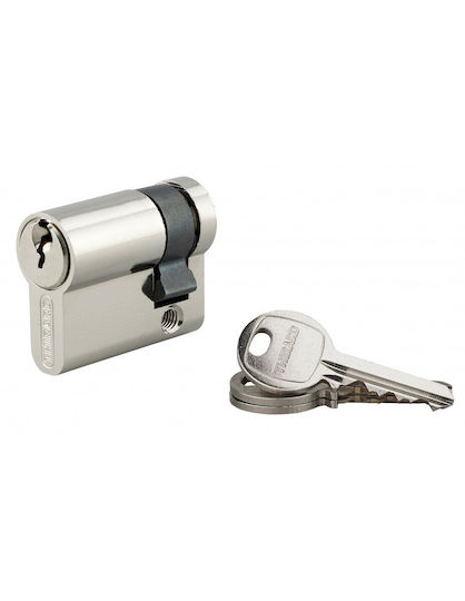Thirard Zylinderschloss Halb 40mm (30-10) mit 3 Schlüssel Silber