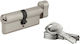 Thirard Κύλινδρος Κλειδαριάς 80mm (40-40) με Πόμολο και 5 Κλειδιά Ασημί