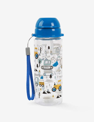 iDrink Kids Plastic Water Bottle with Straw Multicolour 400ml