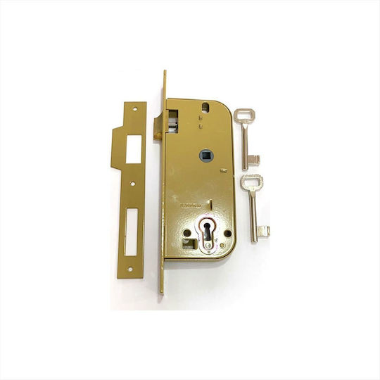 Yale Recessed Lock Mesoportas with Center 45mm Gold Right