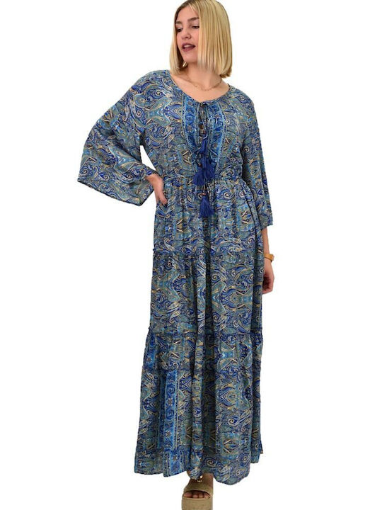 Potre Sommer Mini Kleid mit Rüschen Marineblau