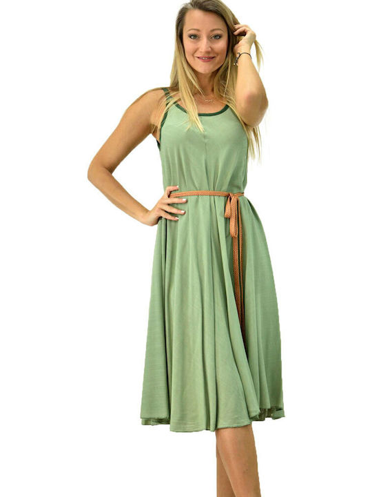 Potre Summer Midi Dress Green