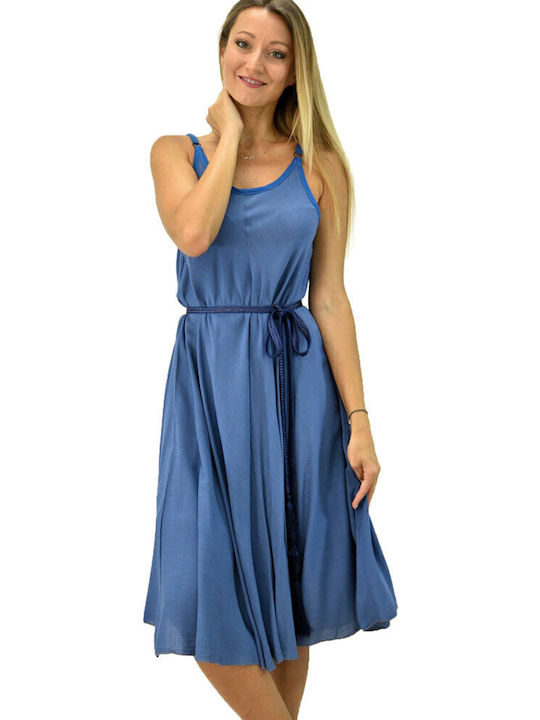 Potre Summer Midi Dress Blue