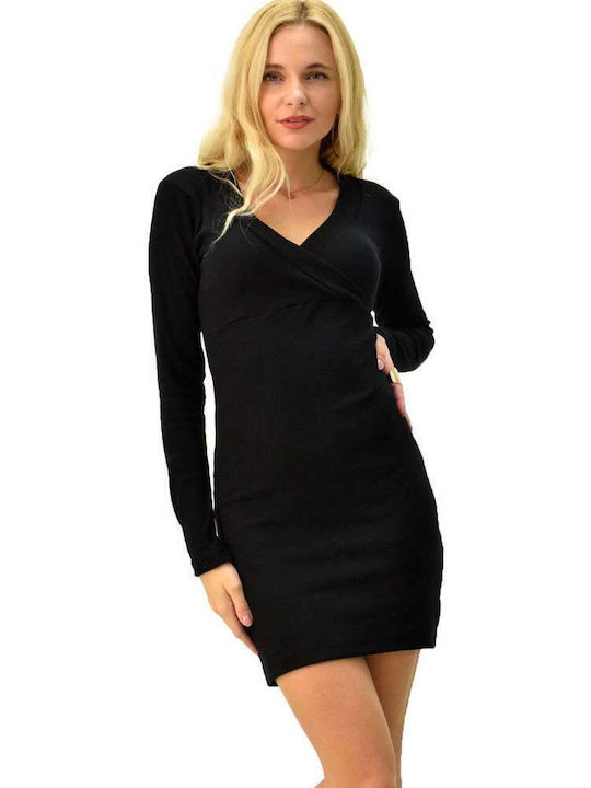 Potre Mini Dress Wrap Black