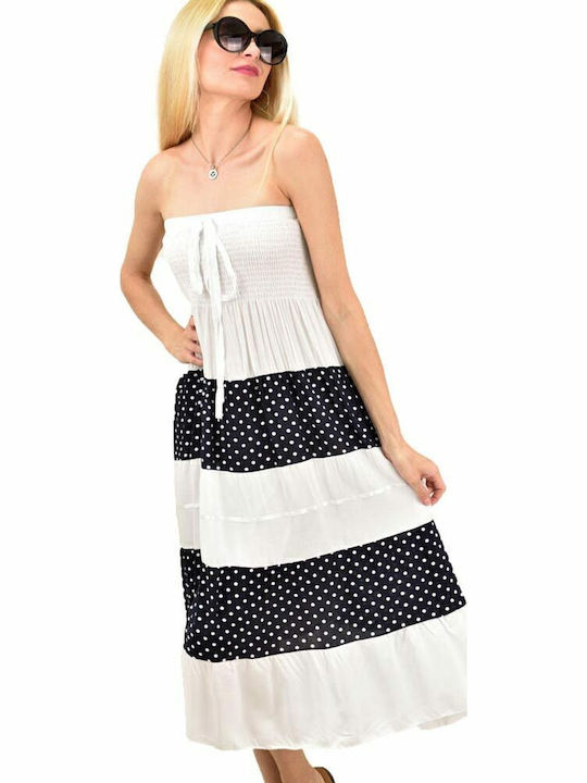 Sommer Midi Kleid Weiß
