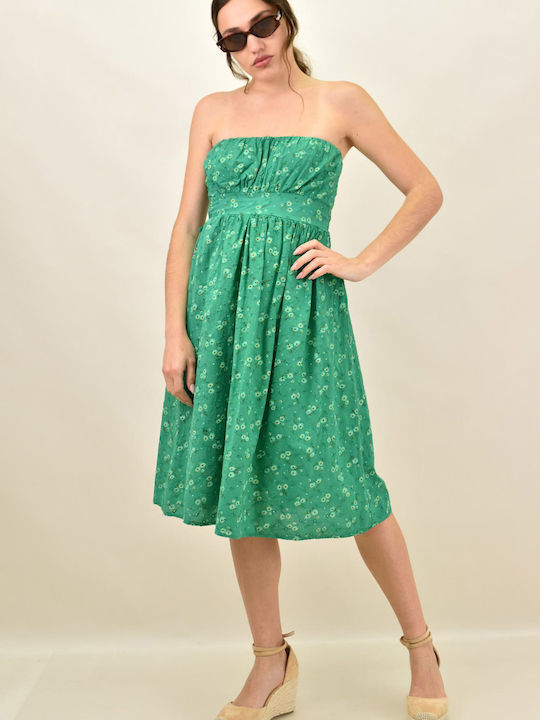 Sommer Midi Damenkleid Grün