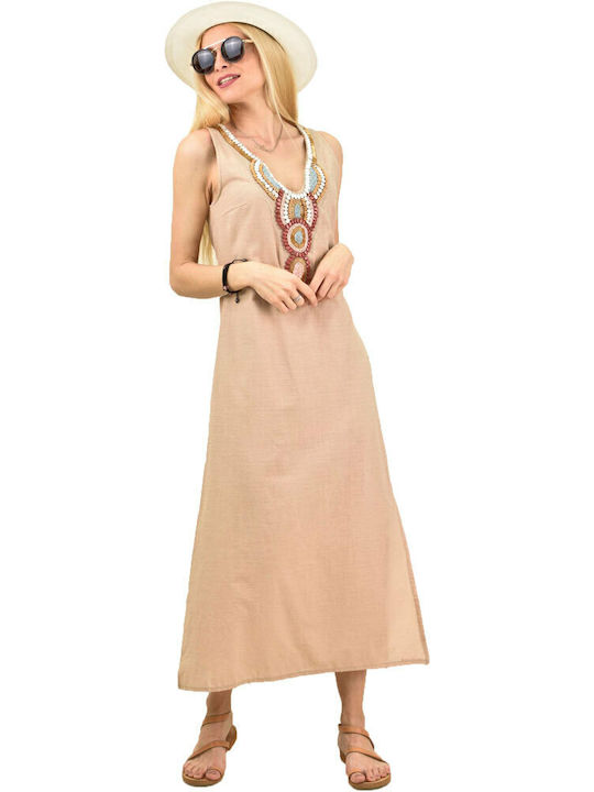 Sommer Maxi Kleid Beige