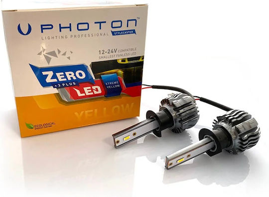Photon Λάμπες Αυτοκινήτου H1 / H3 LED Κίτρινο 12-24V 2τμχ