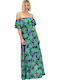 Rochie Maxi de Vară pentru Nuntă Botez Fără Bretele Verde