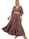 Summer Maxi Dress Burgundy