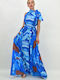 Sommer Maxi Kleid für Hochzeit / Taufe Blau