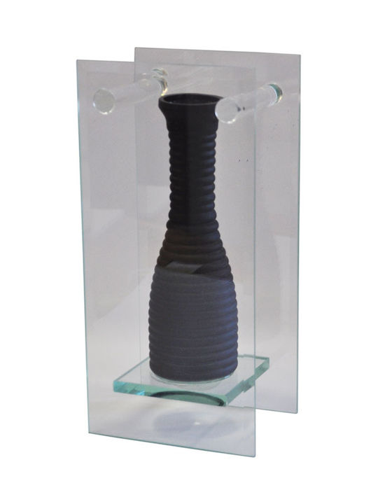 Sinialo Decorative Vase Black 12x9x25cm
