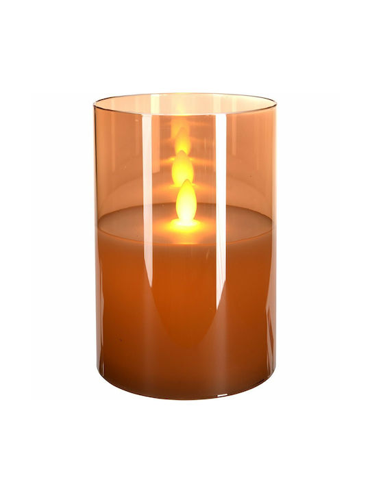 Kaemingk Διακοσμητικό Φωτιστικό Κερί σε Πορτοκαλί Χρώμα