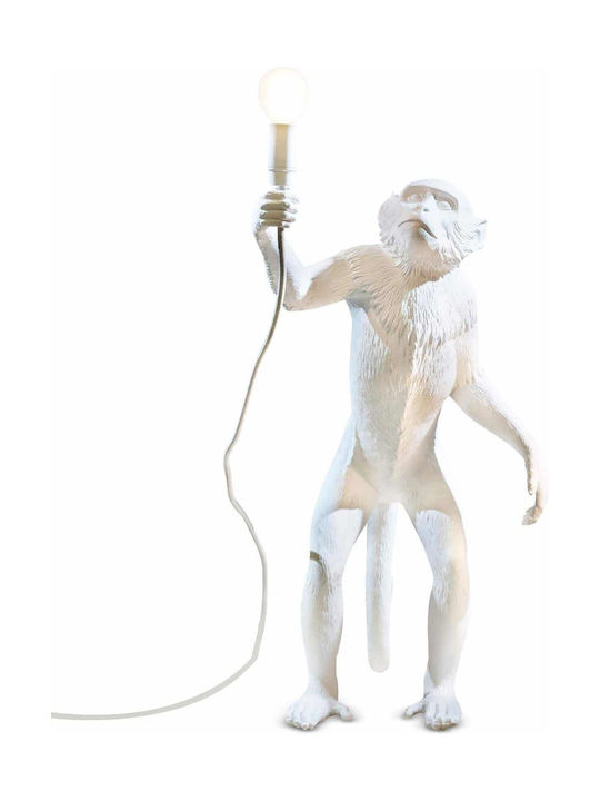 Seletti Monkey Dekorative Lampe Abbildung mit Fassung für E14 Lampe Weiß