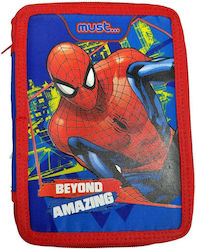 Must Spiderman Pencil Case Full with 2 Compartments Blue