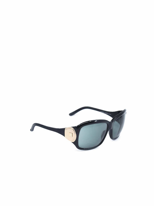 Givenchy Women's Sunglasses with Black Plastic Frame and Green Lens 628VN 700V