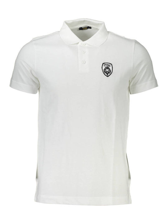 Roberto Cavalli Ανδρικό T-shirt Κοντομάνικο Polo Λευκό