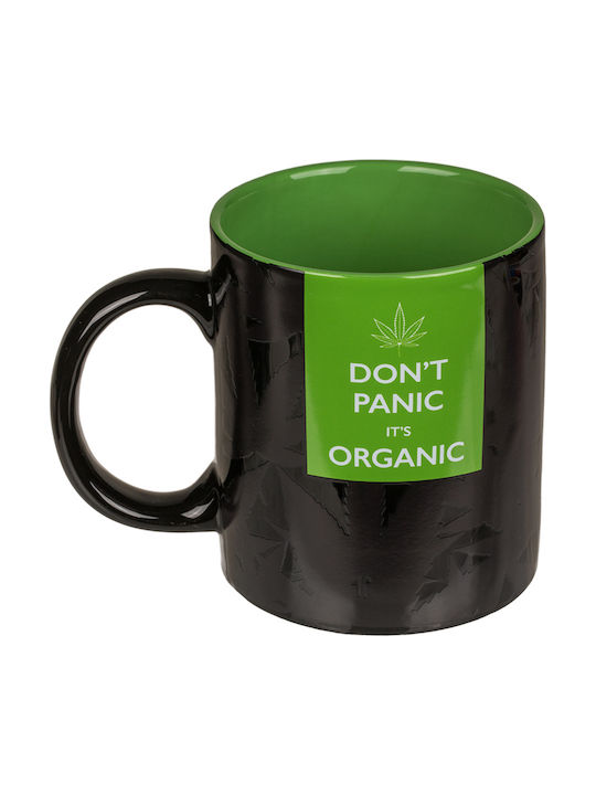 Out of the Blue Don't Panic It's Organic Ceramic Mug Black 320ml