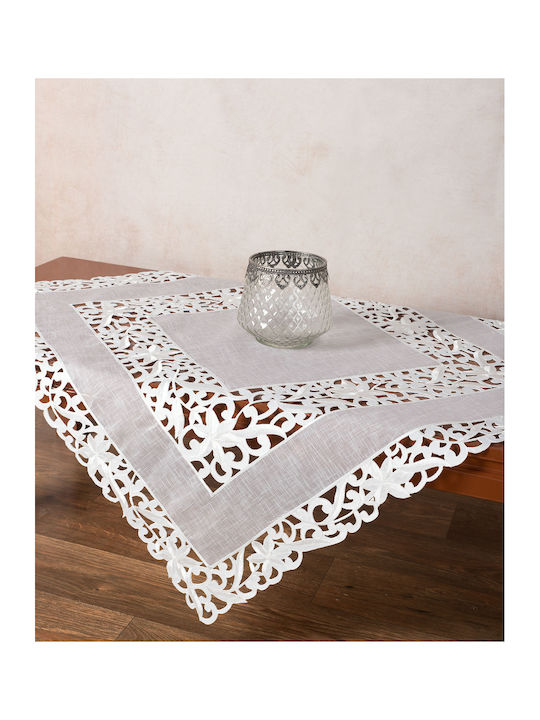 Silk Fashion Checkered Cut White 85x85cm