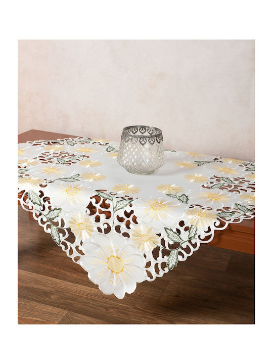 Silk Fashion Checkered Cut Yellow 135x135cm