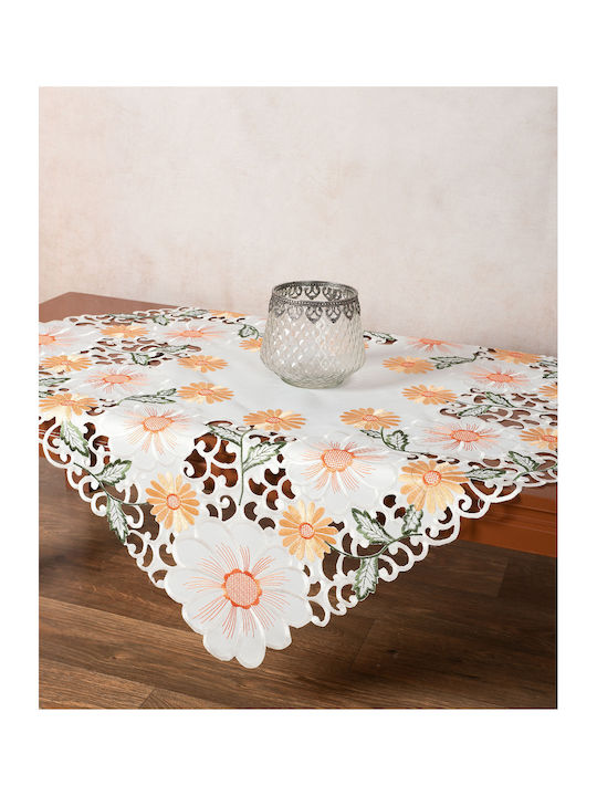 Silk Fashion Kariert Geschnitten Orange 135x135cm