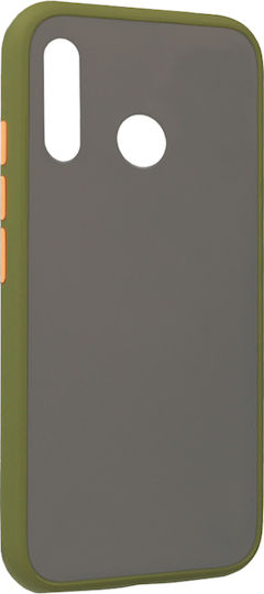 Color Button Back Cover Πλαστικό / Σιλικόνης Χακί (Huawei P30 Lite)