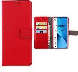 Leather Wallet Red (Redmi 9A / 9AT)