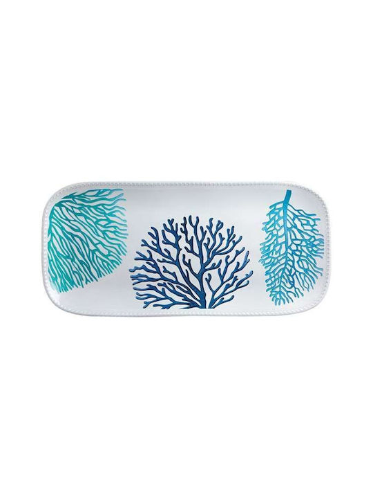 Marine Business Harmony Shallow Rectangular Plate Made of White Melamine 2 Pieces