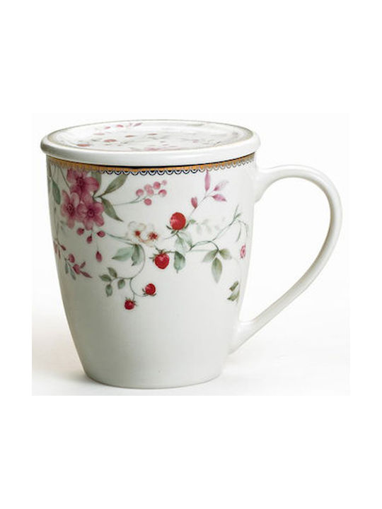 Karvounis Porcelain Cup with Lid Pink 450ml