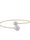 Sava Jewellery Damen Armband Handschellen aus Silber Vergoldet mit Perlen
