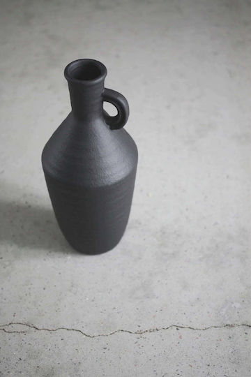 EIGHTMOOD Βάζο Πήλινο Μαύρο Φ16xΥ35cm