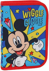 Diakakis Disney Mickey Mouse Wiggle Giggle Federmäppchen Voll mit 1 Fach Mehrfarbig