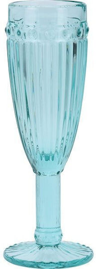 Koopman Glass Champagne made of Glass in Turquoise Color Goblet 170ml