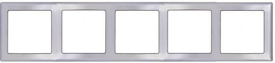Mutlusan Daria Switch Frame 5 Positions Horizontal Installation in Silver Color 6010395/Ο