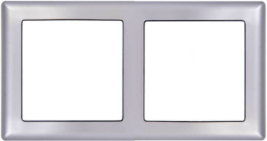 Mutlusan Daria Switch Frame 2 Positions Horizontal Installation in Silver Color 6010392/Ο