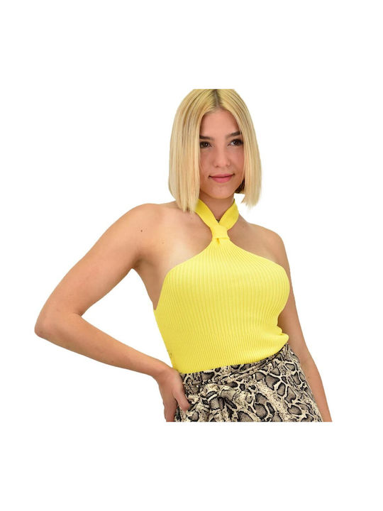 Potre Women's Summer Blouse Sleeveless Yellow