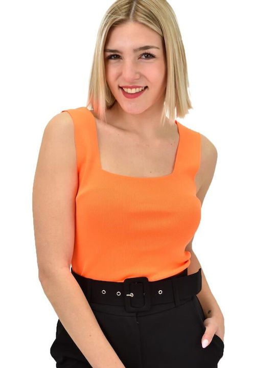 Potre Damen Bluse Ärmellos Orange