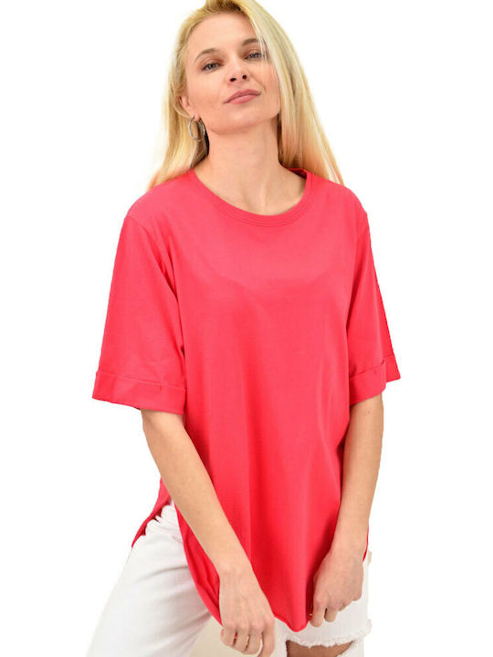 Potre Damen Oversized T-Shirt Fuchsie