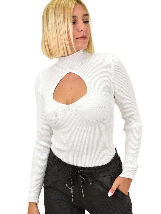 Potre Damen Bluse Langärmelig Weiß