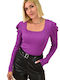 Potre Women's Blouse Long Sleeve Purple