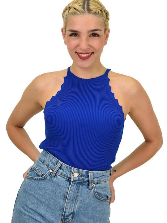 Potre Damen Sommerliche Bluse Blau