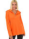 Potre Women's Long Sleeve Sweater Turtleneck Orange