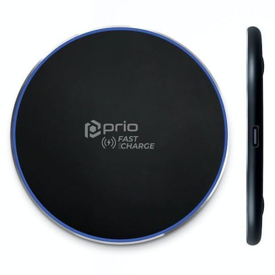 Prio Аσύρματος Зарядно Устройство (Qi Pad) 15W Черно (PWC-1401)