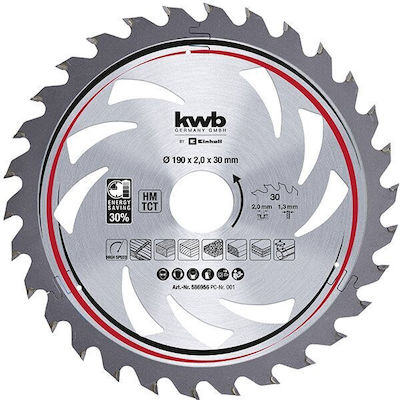 KWB 586956 Cutting Disc Wood 190mm with 30 Teeth 1pcs