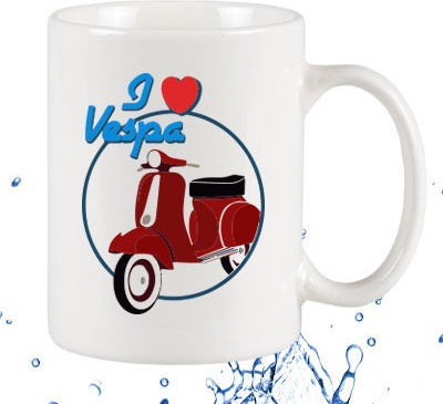 Vespa Mug Ceramic White