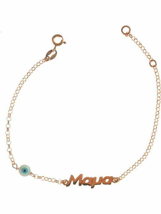Paraxenies Women's Bracelet Chain with design Mum made of Silver Gold Plated